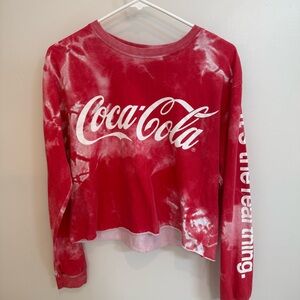 Coca-Cola red tie die Logo Print Tee long sleeve